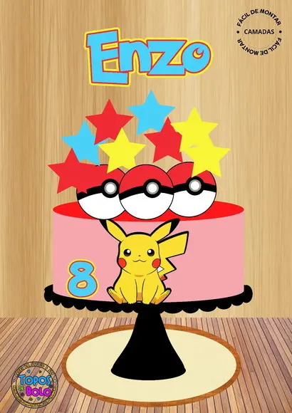 Arquivo de Corte Topo de Bolo Pokemon Pikachu