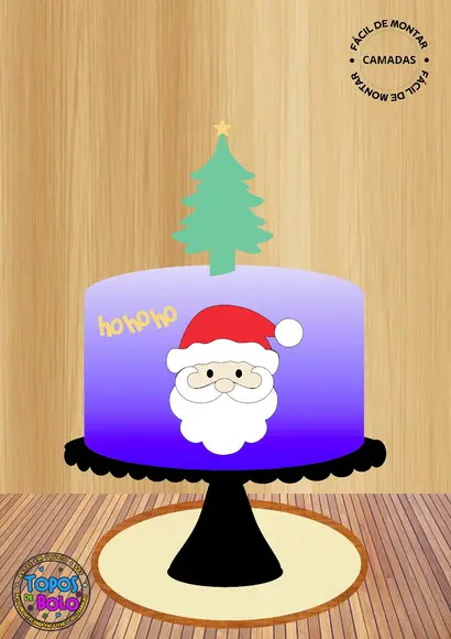 Arquivo de Corte Topo de Bolo Rosto Papai Noel