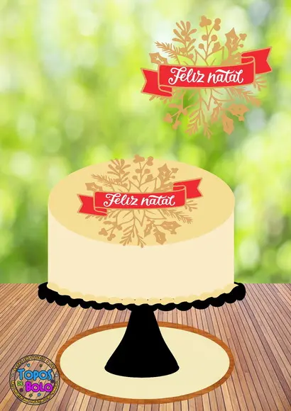 Arquivo de Corte Topo de Bolo Fita de Natal