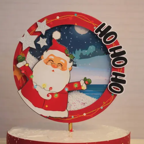 Arquivo de Corte Topo de Bolo Papai Noel Acetato 02