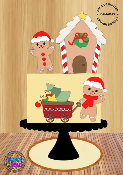 Arquivo de Corte Topo de Bolo Biscoitos de Natal