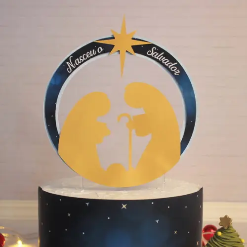 Arquivo de Corte Topo de Bolo Natal Religioso 01
