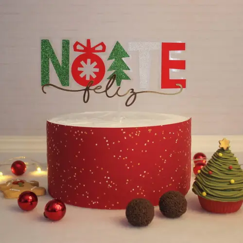 Arquivo de Corte Topo de Bolo Natal Noite Feliz