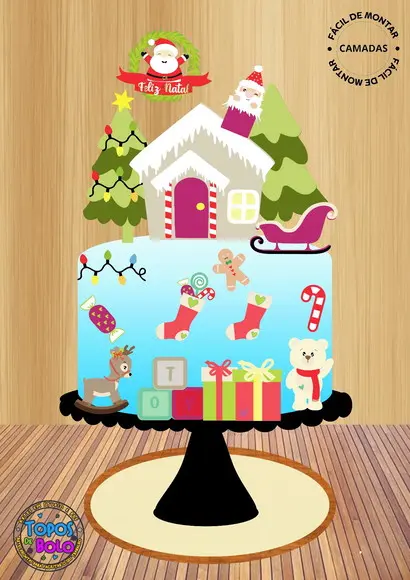 Arquivo de Corte Topo de Bolo Natal 01