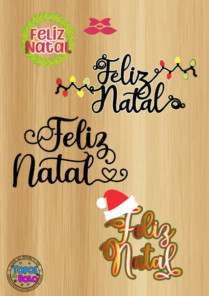 Arquivo de Corte Topo de Bolo Kit Feliz Natal