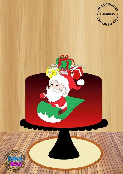 Arquivo de Corte Topo de Bolo Noel Trenó