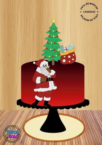 Arquivo de Corte Topo de Bolo Papai Noel Brinquedos