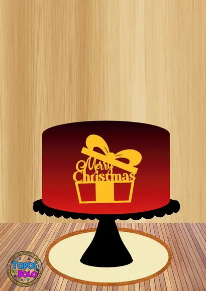 Arquivo de Corte Topo de Bolo Merry Christmas