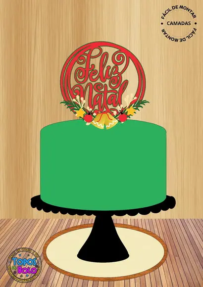 Arquivo de Corte Topo de Bolo Arco Feliz Natal