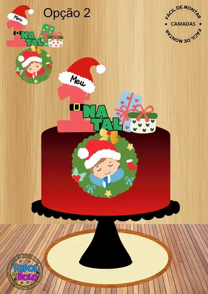 Arquivo de Corte Topo de Bolo Natal Baby Guirlanda