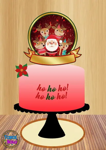 Arquivo de Corte Topo de Bolo Papai Noel 03