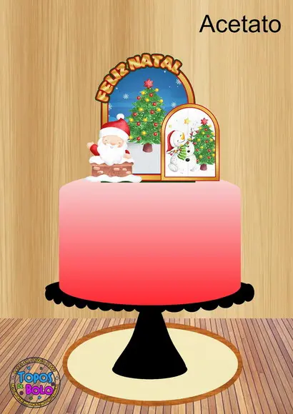 Arquivo de Corte Topo de Bolo Papai Noel 01