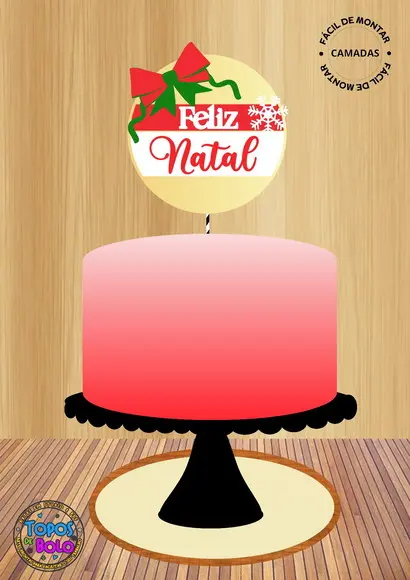 Arquivo de Corte Topo de Bolo Feliz Natal Circular