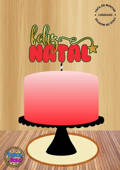 Arquivo de Corte Topo de Bolo Feliz Natal 02