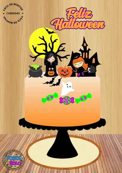 Arquivo de Corte Topo de Bolo Halloween Doces
