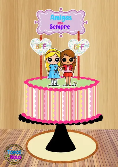 Arquivo de Corte Topo de Bolo Best Friends
