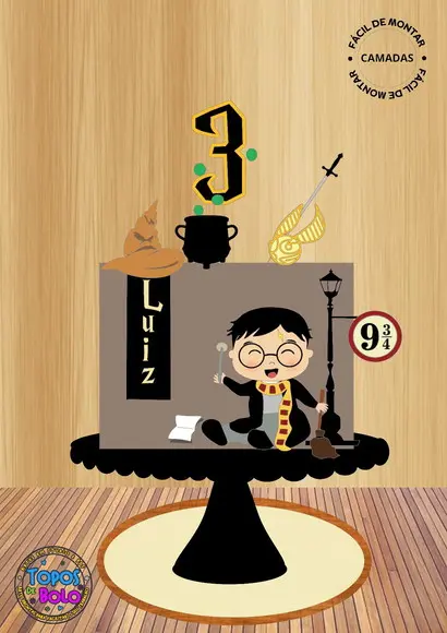 Arquivo de Corte Topo de Bolo Harry Potter 01