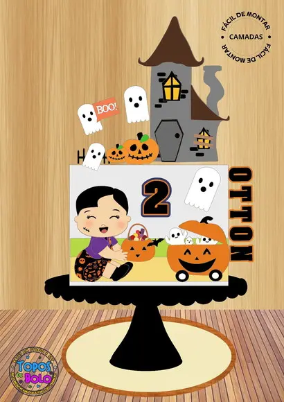 Arquivo de Corte Topo de Bolo Halloween 34