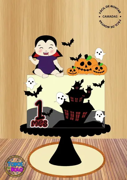 Arquivo de Corte Topo de Bolo Bebe Vampirinho Cute