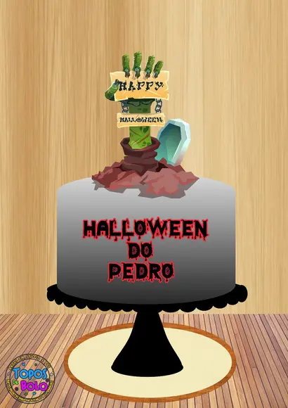 Arquivo de Corte Topo de Bolo Halloween Mão