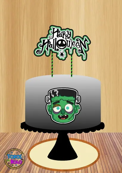 Arquivo de Corte Topo de Bolo Halloween Frank