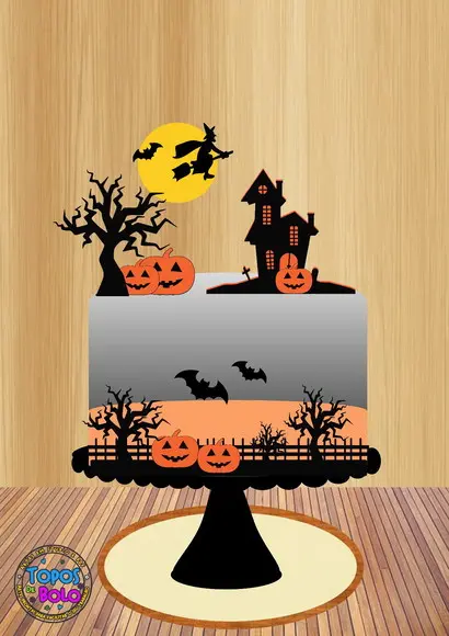 Arquivo de Corte Topo de Bolo Noite de Halloween