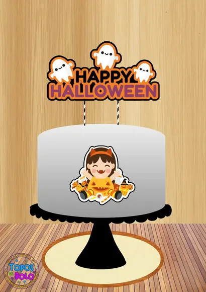 Arquivo de Corte Topo de Bolo Halloween Bonequinha Doces