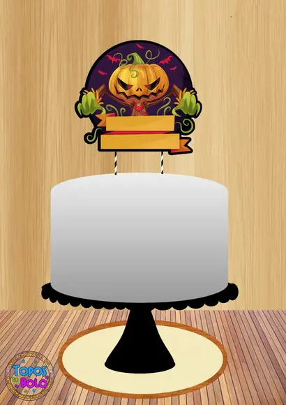 Arquivo de Corte Topo de Bolo Halloween Abobora