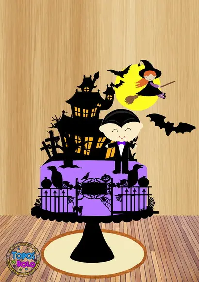 Arquivo de Corte Topo de Bolo Halloween 15