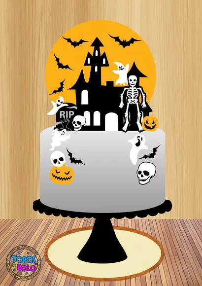 Arquivo de Corte Topo de Bolo Halloween 13