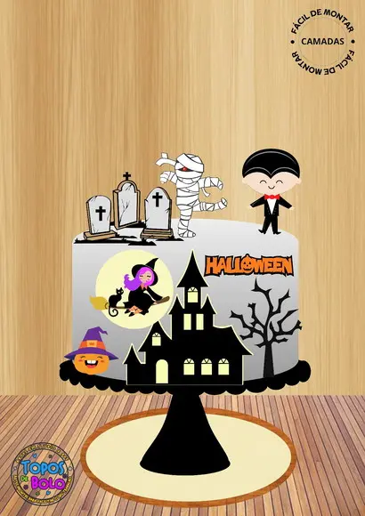 Arquivo de Corte Topo de Bolo Halloween 11