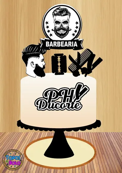 Arquivo de Corte Topo de Bolo Barbearia