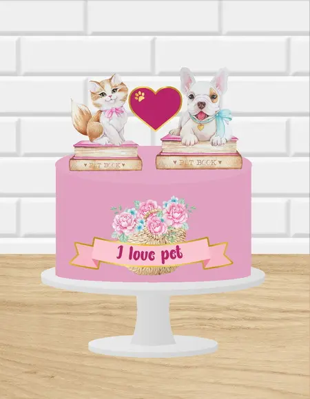 Arquivo de Corte Topo de Bolo I Love Pet Book