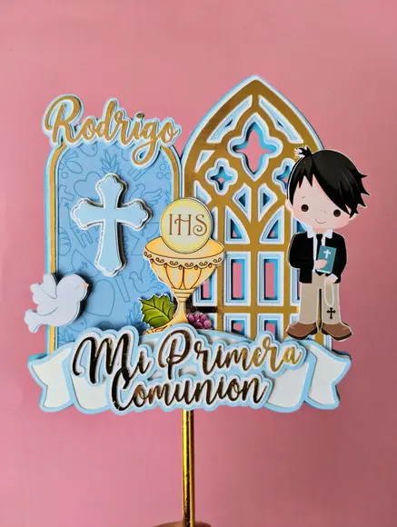 Arquivo de Corte Topo de Bolo Comunion Niño