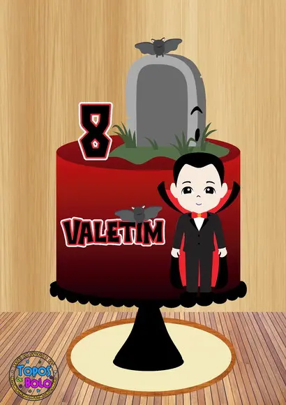 Arquivo de Corte Topo de Bolo Halloween Drácula