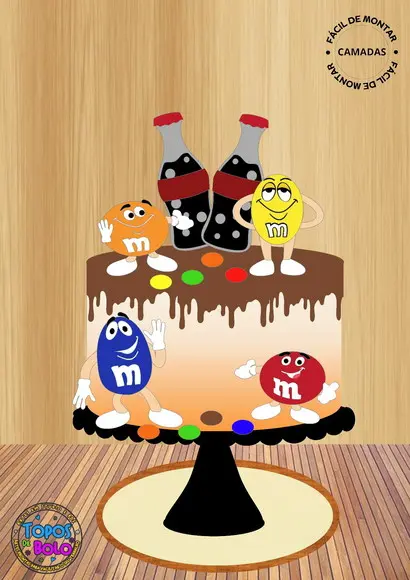 Arquivo de Corte Topo de Bolo M&m