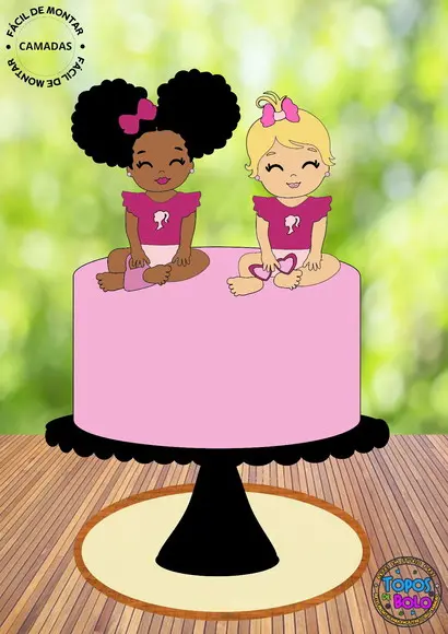Arquivo de Corte Topo de Bolo Barbies Baby Sentadas