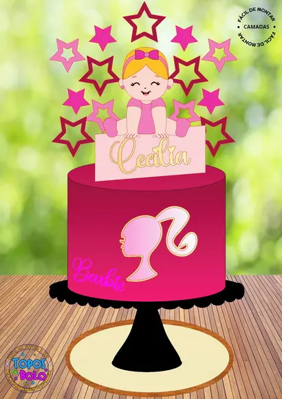 Arquivo de Corte Topo de Bolo Barbie Bebê