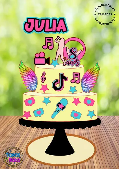 Arquivo de Corte Topo de Bolo Tik Tok Camada