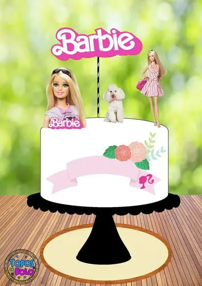 Arquivo de Corte Topo de Bolo Barbie & Dog