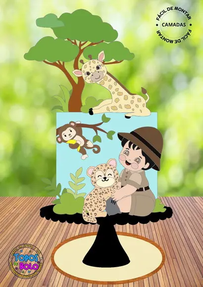 Arquivo de Corte Topo de Bolo Safari Baby