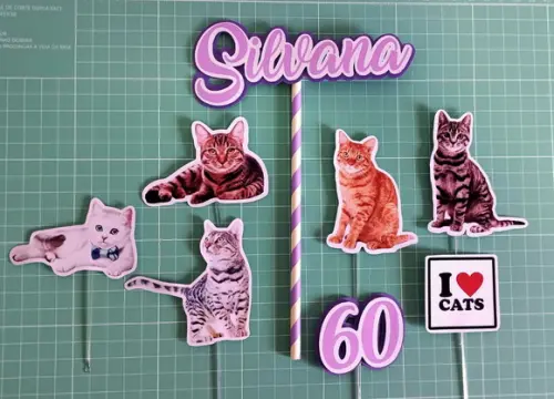 Arquivo de Corte Topo de Bolo I Love Cats