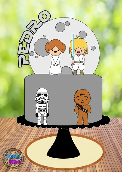 Arquivo de Corte Topo de Bolo Star Wars Cute