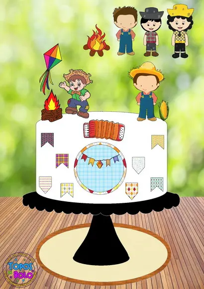 Arquivo de Corte Topo de Bolo Festa Junina Menino