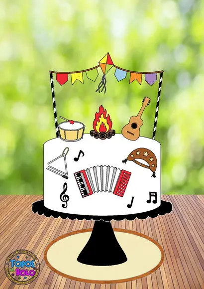 Arquivo de Corte Topo de Bolo Festa Junina Instrumentos