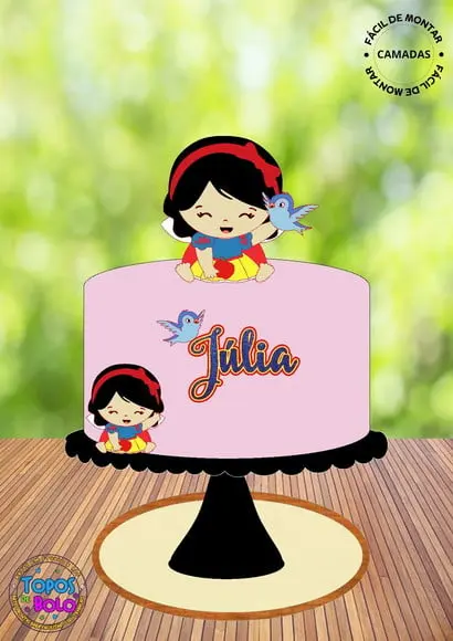 Arquivo de Corte Topo de Bolo Branca de Neve Cute