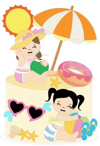 Arquivo de Corte Topo Meninas Praia