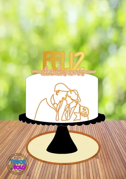 Arquivo de Corte Topo de Bolo Feliz Dia dos Avós 01