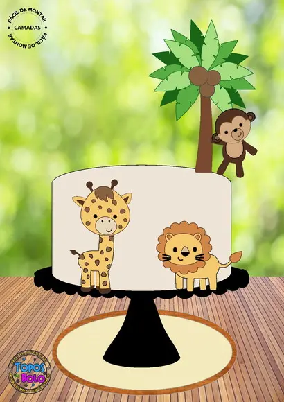 Arquivo de Corte Topo de Bolo Safari Cute