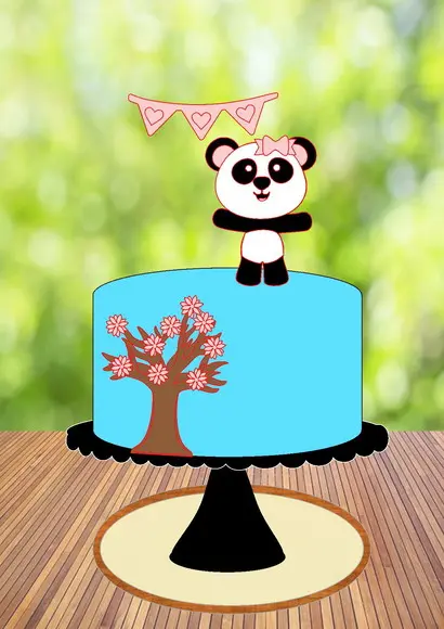 Arquivo de Corte Topo de Bolo Pandinha Cute